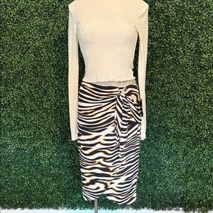 Worthington Black and White Animal Print Pencil Skirt